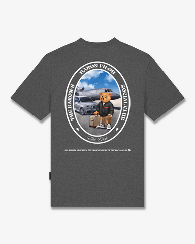 Baron Filou T-SHIRT OVAL BACKPRINT  FILOU CLI Stone Grey
