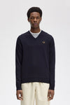 Fred perry CLASSIC V NECK JUMPER K9600 795 Navy