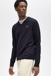 Fred perry CLASSIC V NECK JUMPER K9600 795 Navy