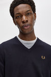 Fred perry CLASSIC V NECK JUMPER K9600 795 Navy