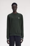 Fred perry CREW NECK SWEATSHIRT M7535_T50 T50 Nightgreen/Snwht