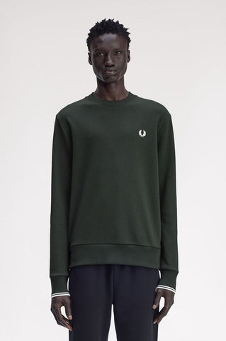 Fred perry CREW NECK SWEATSHIRT M7535_T50 T50 Nightgreen/Snwht