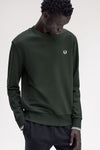 Fred perry CREW NECK SWEATSHIRT M7535_T50 T50 Nightgreen/Snwht