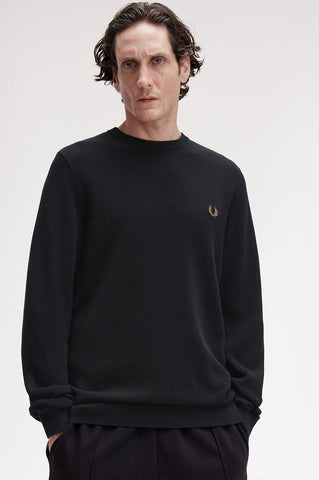 Fred perry PIQUE STITCH JUMPER K1309 102 Black