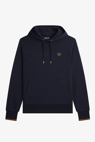 Fred perry TIPPED HOODED SWEATSHIRT M2643 HOODED R63 Navy/Darkcaramel