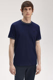 Fred perry TWIN TIPPED T-SHIRT M1588-Y21 Y21 TNSBL/SLVRBL/NVY