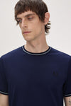 Fred perry TWIN TIPPED T-SHIRT M1588-Y21 Y21 TNSBL/SLVRBL/NVY