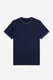 Fred perry TWIN TIPPED T-SHIRT M1588-Y21 Y21 TNSBL/SLVRBL/NVY