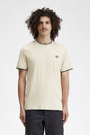 Fred perry TWIN TIPPED T-SHIRT M1588TEE U87 Oatmeal/Ecru/Blk