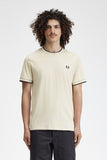 Fred perry TWIN TIPPED T-SHIRT M1588TEE U87 Oatmeal/Ecru/Blk