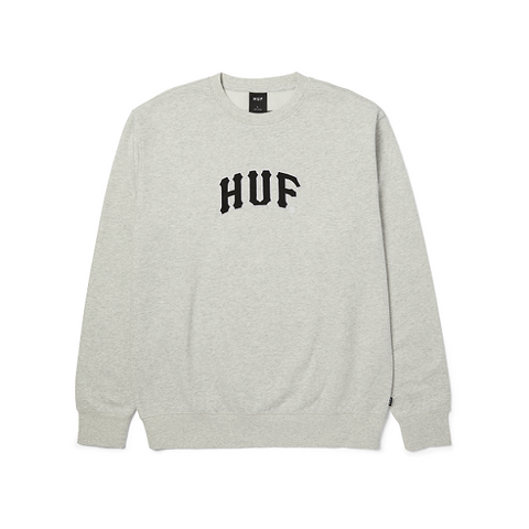 HUF ARCH APPLIQUE CREWNECK PF00766 ASH HEATHER