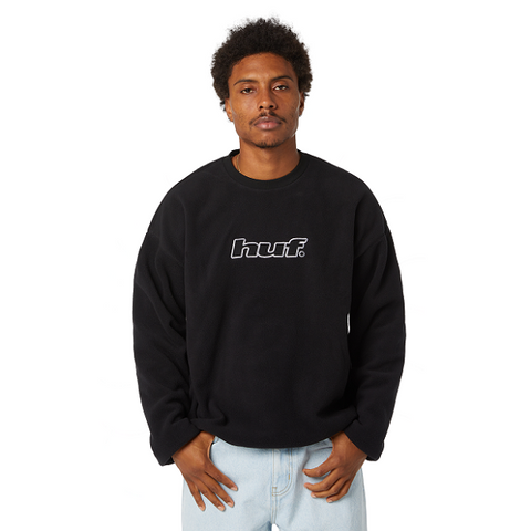 HUF H DOT POLAR FLEECE CREWNECK FL00247 BLACK