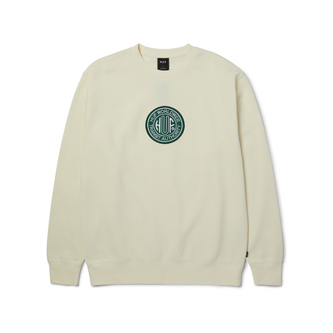 HUF TRANSIT AUTHORITY CREWNECK PF00760 BLEACH