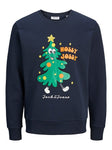 Jack&Jones junior JJXMAS JOLLY SWEAT CREW NECK 12266208 Sky Captain