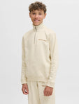 Jack&Jones junior JORNORREBRO EMB SWEAT HIGH NECK 12284067 Antique White