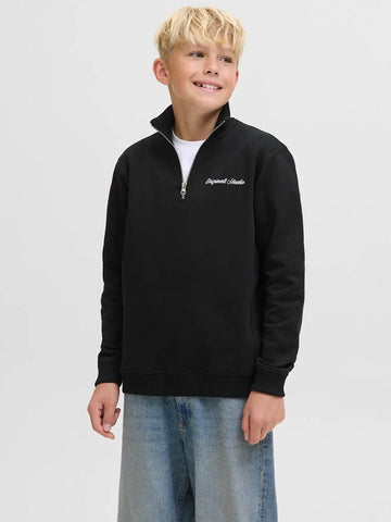 Jack&Jones junior JORNORREBRO EMB SWEAT HIGH NECK 12284067 Black