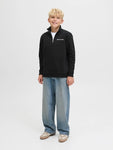 Jack&Jones junior JORNORREBRO EMB SWEAT HIGH NECK 12284067 Black