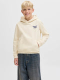 Jack&Jones junior JORNORREBRO TYPO BACK SWEAT HOOD 12284069 Antique White
