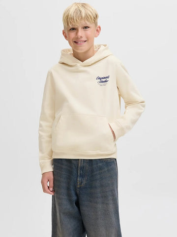 Jack&Jones junior JORNORREBRO TYPO BACK SWEAT HOOD 12284069 Antique White