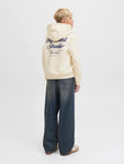 Jack&Jones junior JORNORREBRO TYPO BACK SWEAT HOOD 12284069 Antique White