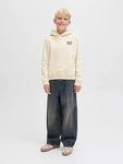 Jack&Jones junior JORNORREBRO TYPO BACK SWEAT HOOD 12284069 Antique White