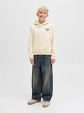Jack&Jones junior JORNORREBRO TYPO BACK SWEAT HOOD 12284069 Antique White
