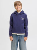 Jack&Jones junior JORNORREBRO TYPO BACK SWEAT HOOD 12284069 Ocean Cavern