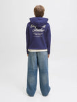 Jack&Jones junior JORNORREBRO TYPO BACK SWEAT HOOD 12284069 Ocean Cavern