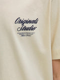 Jack&Jones junior JORNORREBRO TYPO TEE SS CREW NECK  12284057 Antique White