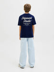 Jack&Jones junior JORNORREBRO TYPO TEE SS CREW NECK  12284057 Ocean Cavern
