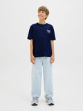 Jack&Jones junior JORNORREBRO TYPO TEE SS CREW NECK  12284057 Ocean Cavern