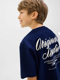 Jack&Jones junior JORNORREBRO TYPO TEE SS CREW NECK  12284057 Ocean Cavern
