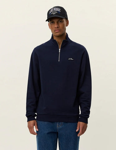 Les Deux PATCH HALF-ZIP SWEATSHIRT 1000665 460 Dark Navy blue