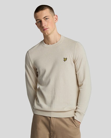 Lyle&Scott COTTON MERINO CREW NECK JUMPER KN2110VC_X865 X865 Grey Taupe