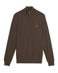 Lyle&Scott COTTON MERINO QUARTER ZIP JUMPER KN2112VC X863 Espresso