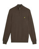 Lyle&Scott COTTON MERINO QUARTER ZIP JUMPER KN2112VC X863 Espresso