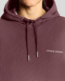 Lyle&Scott SCRIPT BRUSHBACK HOODIE ML2321V X868 Dusky Maroon