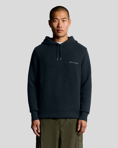 Lyle&Scott SCRIPT KNITTED HOODIE KN2308V Z271 Dark Navy