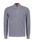 N.Z.A. PULLOVER BUTTON COLLAR 25GN461 1681 Navy Ocean Melange
