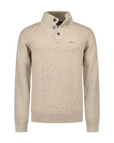 N.Z.A. PULLOVER BUTTON COLLAR 25HN475 1184 Warm Beige Melange