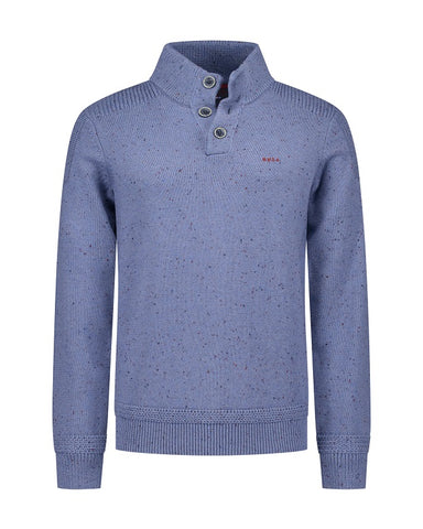N.Z.A. PULLOVER BUTTON COLLAR 25HN475 2619 Soft Blue Melange