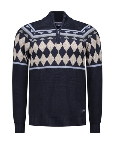 N.Z.A. PULLOVER HALF ZIP 25HN407 2601 Icon Navy