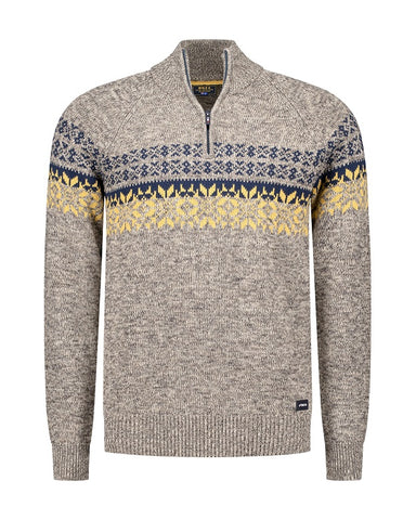 N.Z.A. PULLOVER HALF ZIP 25HN408 1184 Warm Beige Melange