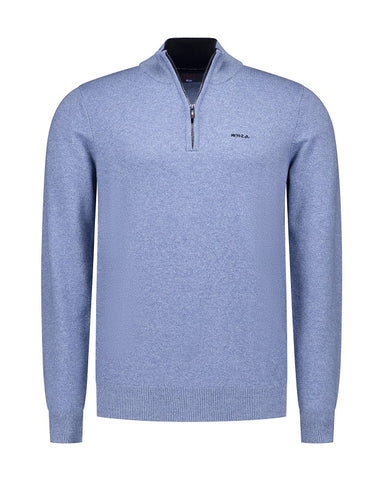 N.Z.A. PULLOVER HALF ZIP 25HN414 2619 Soft Blue Melange