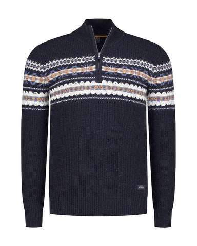 N.Z.A. PULLOVER HALF ZIP 25KN405 2638 Classic Navy Melange