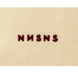 NNSNS SCRIPT EMBROIDERED CREW  TOPS_Ns Natural/Burgundy
